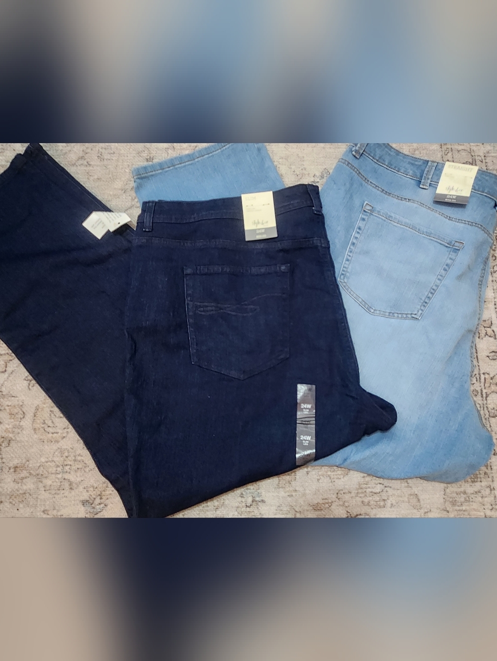 Womens Plus Size Lot Bundle of 2 Jeans Skinny Straight High Rise Style & Co 24W